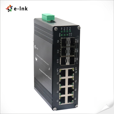 8 Port 10/100/1000T L2+ Ethernet Media Converter With 4 Port 1000X SFP 2 Port 10G SFP+