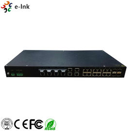 Rack mount 4SC + 24FE Industrial Ethernet Switch , Gigabit Network Managed Switch