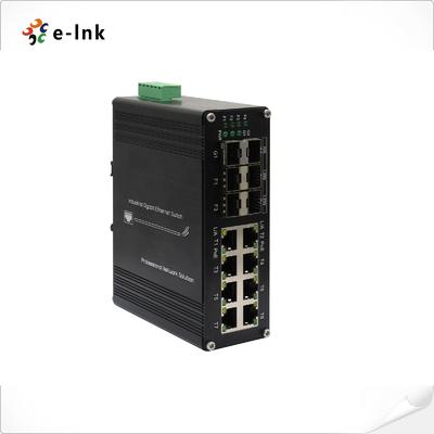 Industrial Ethernet Switch with 8×10/100/1000T 802.3at PoE + 4×1G SFP + 2×10G SFP Ports