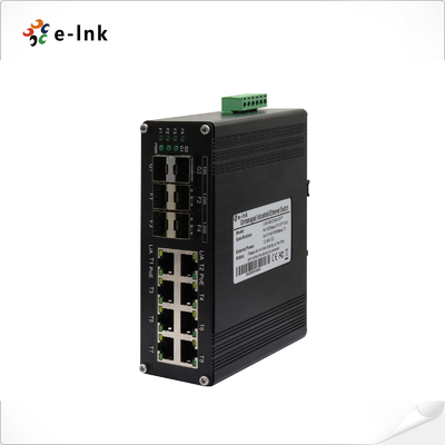 Industrial Ethernet Switch with 8×10/100/1000T 802.3at PoE + 4×1G SFP + 2×10G SFP Ports