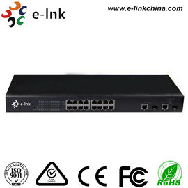 POE Industrial Gigabit Ethernet Switch , Managed Industrial Ethernet Switch 16FE 10/100M 2SFP 1000M