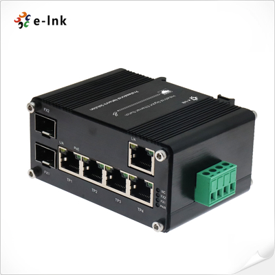 Mini Industrial PoE Powered 5-Port 10/100/1000T + 2-Port 100/1000X SFP Ethernet Switch with PoE Passthrough