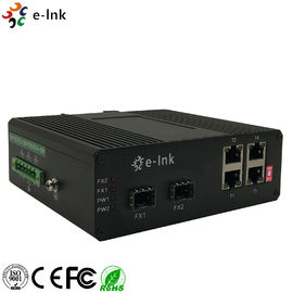 Gigabit Industrial Ethernet POE Switch 9K Bytes Jumbo Frame With 2 SFP Ports / 4 RJ45 Ports
