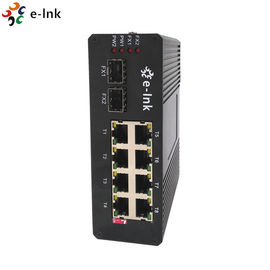 48VDC Industrial Ethernet POE Switch 8 RJ45 Ports 2 SFP Ports Redundant Power Inputs