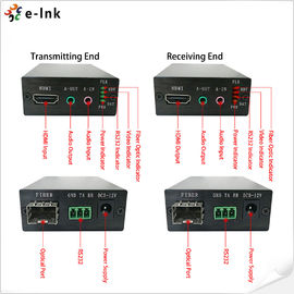 E- Link HDMI Over Fiber Optic Extender 1 Channel Audio RS232 Data Single Mode