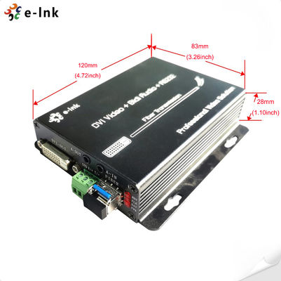 20km 1Ch Bidirectional DVI Fiber Optic Extender RS232