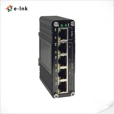 IP40 95W Gigabit PoE Extender 1 Port 802.3bt To 4 Port 802.3af/At 10Gbps