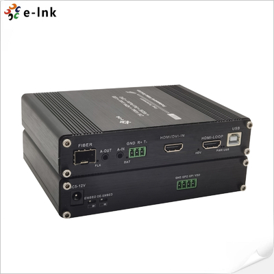 Fiber Optic Converter 1080P HDMI KVM Bidi Stereo Audio GPIO over Fiber Extender