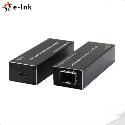 Micro Mini USB C ถึง SFP Fiber Gigabit Ethernet Network Adapter 5W 9K Jumbo Frame FCC