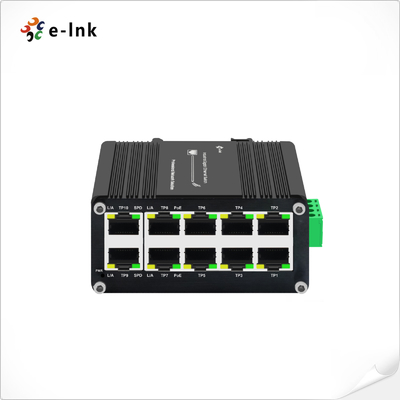 อุตสาหกรรม 8-Port Gigabit PoE + Switches กับ 2 Gigabit Uplink Ports, 240W Output, -40 °C ถึง 80 °C