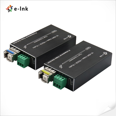 ตัวขยายสัญญาณไฟเบอร์ HDMI 4K ขนาดเล็ก พร้อม RS232 & เสียงภายนอก อินพุตไฟ Type-C 5V DC