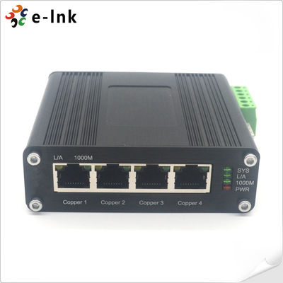 Industrial DIN Rail Gigabit Ethernet Switch 4 Port สายใย SFP -40 °C ถึง 75 °C