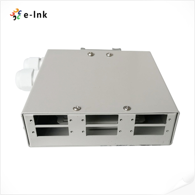 กล่องต่อสายไฟเบอร์ออปติกแบบ DIN-Rail 6 พอร์ต พร้อมรองรับอะแดปเตอร์หลายตัวสำหรับการต่อสายไฟเบอร์ 12 เส้น