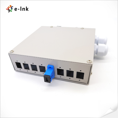 8-Port DIN-Rail Fiber Splice Box พร้อมตัวเลือก Multi-Adapter 8-Fiber Splicing