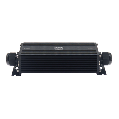 ตัวขยาย PoE Gigabit สำหรับอุตสาหกรรม IP67 1 ช่องเข้า 1 ช่องออก 90W 400m แบบเรียงซ้อน