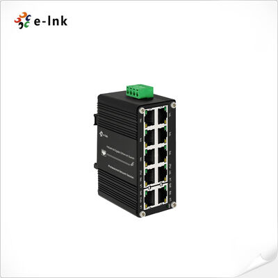 อุตสาหกรรม 10 Port Gigabit PoE Switch 8 PoE+ Port 240W งบประมาณรวม โวลเตจกว้าง 12-48VDC IP40 กรอบโลหะ -40 °C ถึง 80 °C อุณหภูมิการทํางาน